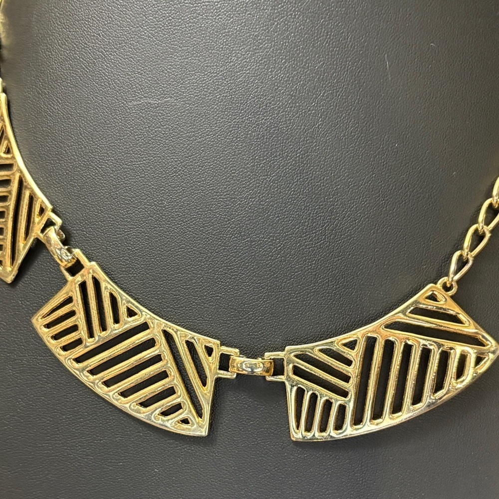 Elegant Gold Chevron Necklace - Picture 3 of 3